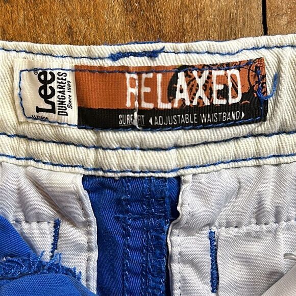 Lee shorts size 12 months Relaxed Fit Blue Striped Cotton Shorts summer vacation - Picture 3 of 5